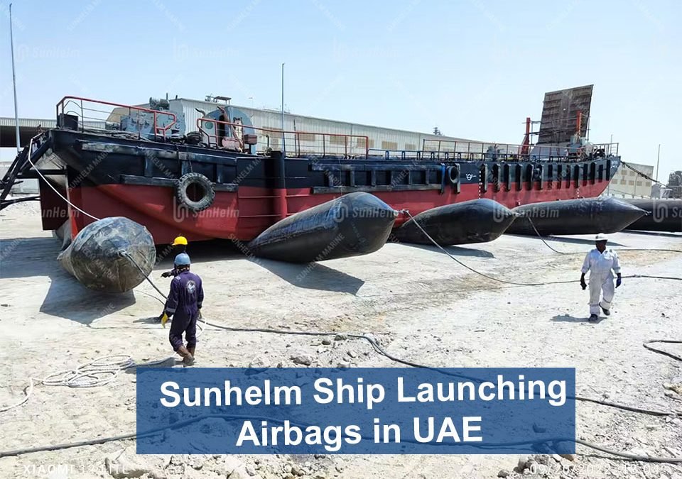 Ship launching airbags