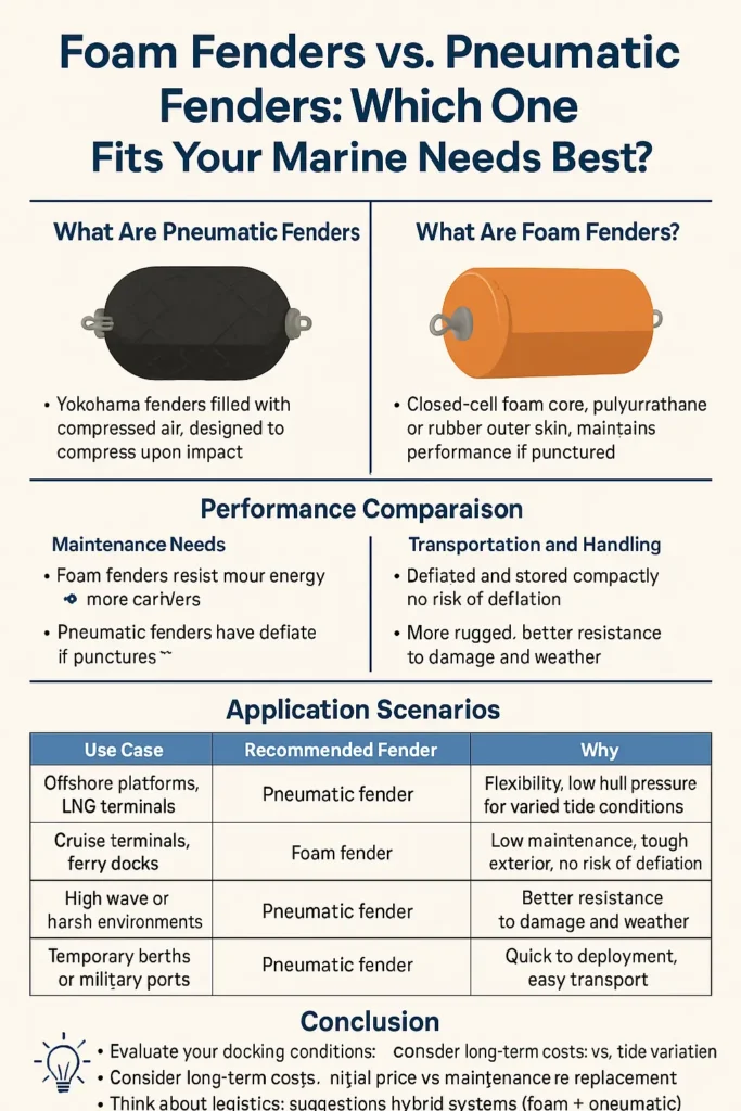 pneumatic fenders and foam fenders