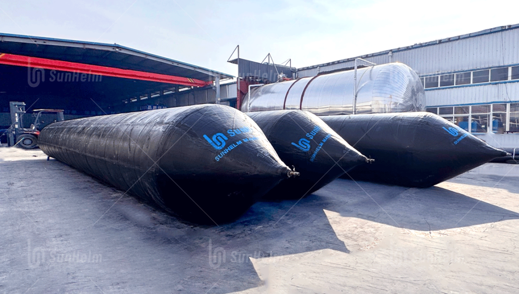 ship launching using airbags
